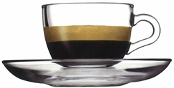 Pasabahce Basic Espresso Clear Glass Cup-Saucer