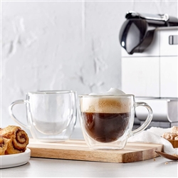 Barista Collection Cappuccino Borosilicate Glass 2pc with handle